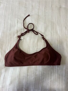 Brown Halter Bikini Top